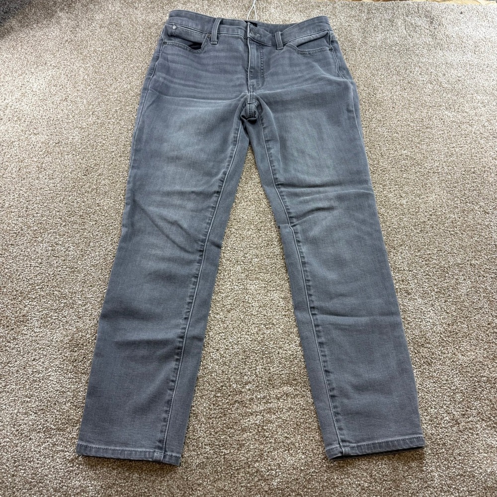 Talbots Womens 6 Slim Ankle Jean Grey Stretch Denim Five Pocket Soft Casual